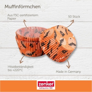 Forma de copt pentru muffins Zenker Halloween, 50 bucati, colorate, FSC - Img 3