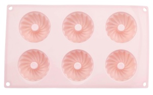 Forma de Gugelhupf Mini Dr. Oetker, 6 forme, Platinsilikon, Roz Corai - Img 3
