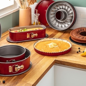 Forma pentru savarine Tefal Delibake 1642814 27 cm Carbon Red cu sistem de deschidere - Img 6