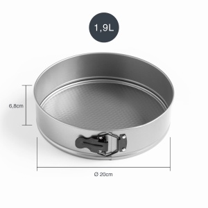 Forma rotunda pentru copt Lacor 68680 baza detasabila otel carbon antiaderenta 20 cm - Img 2