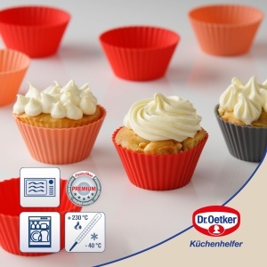 Forme silicon Dr Oetker pentru muffins si cupcakes set 12 buc antiaderente culori multiple - Img 2