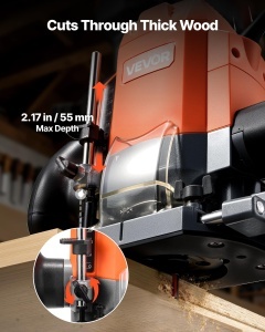 Freza de lemn VEVOR, 1200 W, 6 viteze, adancime taiere 55 mm - Img 3