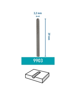 Freza din Wolfram Dremel 9903 - 3,2mm, pentru metal, lemn si plastic - Img 2