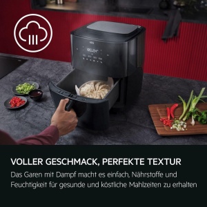 Friteuza cu aer cald AEG 8000 AAF7SB, 6,9 L, 10 programe, negru - Img 4