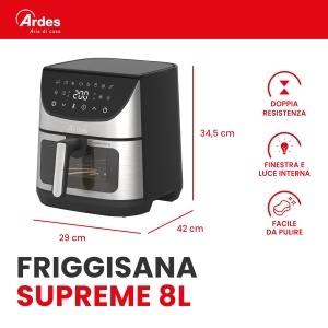 Friteuza cu aer cald ARDES Friggisana Supreme 8L 1600W - Img 3