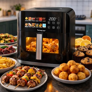 Friteuza cu aer cald BEPER P101FRI091, 9 Litri, 1800 W, Touchscreen - Img 6