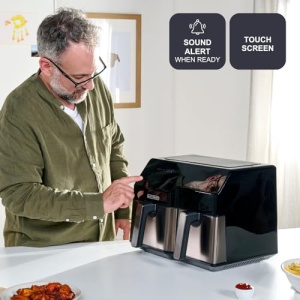 Friteuza cu aer cald BLACKDECKER BXAF9000E 2500W Double Cooking 9L - Img 4