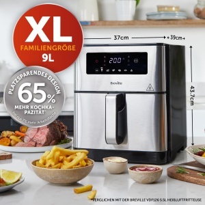 Friteuza cu aer cald Breville Halo VDF131X, 9L, 1700W, inox - Img 2