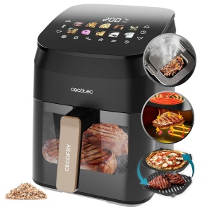 Friteuza cu aer cald Cecotec CecofryGrill Smokin 4500, 4,5L, 1900W