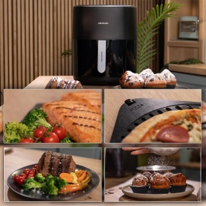 Friteuza cu aer cald Cecotec fara ulei 65L Plita - Grill - Elemente duble de incalzire - Friteuza cu aer CecofryGrill Duoheat 6500 2200W Dietetica si  - Img 5