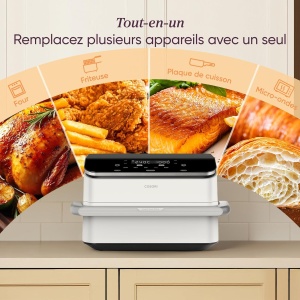 Friteuza cu aer cald Cosori Dual Blaze TwinFry 10L, 240C, crem - Img 5