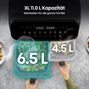 Friteuza cu aer cald Hisense 11L, 2700W, 2 zone, touchscreen - Img 7
