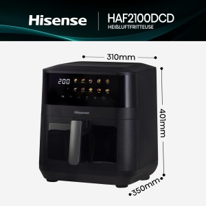 Friteuza cu aer cald Hisense HAF2100DCD 2100W 77L Negru 10 programe presetate - Img 2