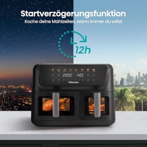 Friteuza cu aer cald Hisense HAF2700DCD 11L Negru 2700W 8 programe presetate - Img 15