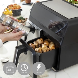 Friteuza cu aer cald InnovaGoods Fryinn Double 8L 3400W Negru - Img 5
