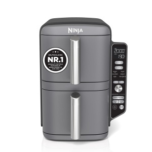 Friteuza cu aer cald Ninja Double Stack XL, 9.5L, 6 functii, gri