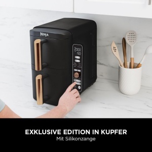 Friteuza cu aer cald Ninja Double Stack XL SL400EUCP 95L NegruCupru 6 functii 2 sertare - Img 2