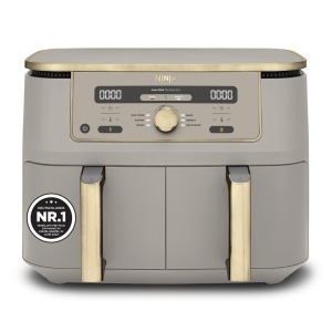 Friteuza cu aer cald Ninja Dual Zone, 9,5 L, 6-in-1, Stone Gold