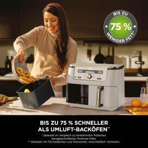 Friteuza cu aer cald Ninja Dual Zone DZ400EUSTGD, 9.5L, 6 functii, Stone Gold - Img 8