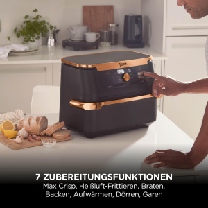Friteuza cu aer cald Ninja Foodi FlexDrawer, 10.4L, Dual Zone, NegruCupru - Img 12