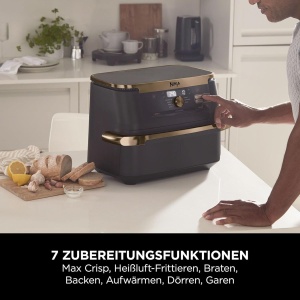 Friteuza cu aer cald Ninja Foodi FlexDrawer AF500EUCP, 10.4L, Negru Cupru - Img 6