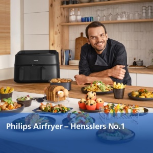Friteuza cu aer cald Philips Airfryer 3000 Series NA35003, 9L, 2 cosuri, tehnologie RapidAir - Img 3