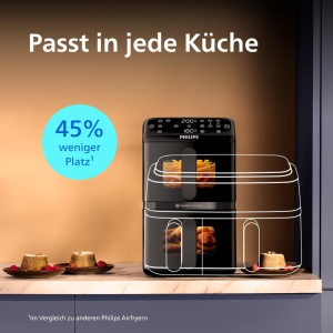 Friteuza cu aer cald Philips Airfryer 4000 Series NA46000, 10L, 2 cosuri - Img 5