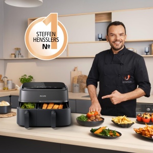 Friteuza cu aer cald Philips Airfryer Dual Basket NA35000, 9L, 2 corbe, RapidAir Plus - Img 3