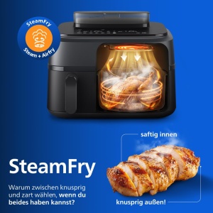Friteuza cu aer cald Philips Steam Airfryer 5000 Series, 9L, cu functie de abur - Img 4