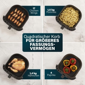 Friteuza cu aer cald Princess 182061, 6,5 L, 1800 W, negru - Img 6