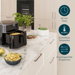Friteuza cu aer cald Princess 182254, 8 L, 1800 W, neagra - Img 8
