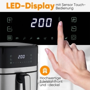 Friteuza cu aer cald ProfiCook PC FR 1294 H 65L 8 programe 80-200degC Inox - Img 6