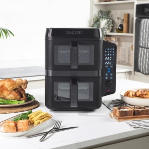 Friteuza cu aer cald Salter VertiCook View 9L 12 functii 2 cosuri de 45L PFAS-free - Img 6