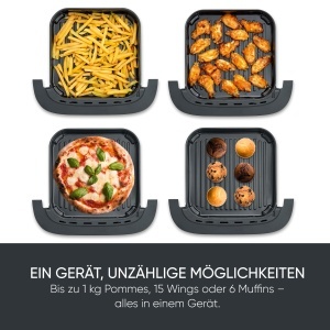 Friteuza cu aer cald Severin S-Fry FR 2464 4L 2100W NegruArgintiu 10 programe presetate - Img 4