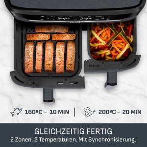 Friteuza cu aer cald Tefal Dual Easy Fry XXL EY942B, 11 L, 2700 W, 7 programe, display digital - Img 4