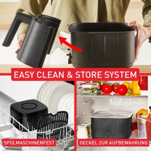 Friteuza cu aer cald Tefal Easy Fry EY5728 5L Silentioasa NegruInox - Img 5