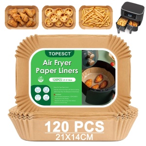 Friteuza cu aer cald TopEsct Backpapier 120 bucati BPA liber 21x14cm