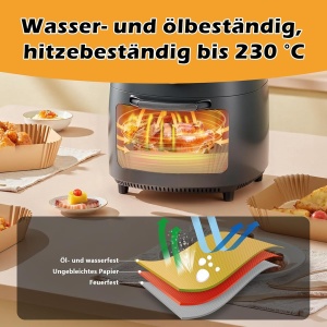 Friteuza cu aer cald TopEsct pentru Philips Airfryer si Tefal, 120 bucati, 21x17 cm si 21x11 cm - Img 3
