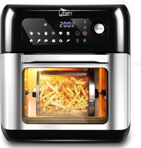 Friteuza cu aer cald Uten 10L, 1500W, 12 in 1, inox