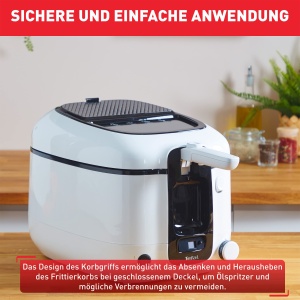 Friteuza electrica Tefal Super Uno, 2.2L, albaneagra, cu timer si filtru de miros - Img 5