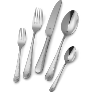 Furculita pentru desert WMF Sitello 158 cm Cromargan design Hammerschlag argintiu - Img 4