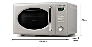 G3 Ferrari Sapormio Vintage G10155 Cuptor cu microunde vintage cu combo digital, 1150 W, 20 litri, 8 programe, 4 moduri de gatit, accesorii incluse, cronometru 60 min, creta - Img 8