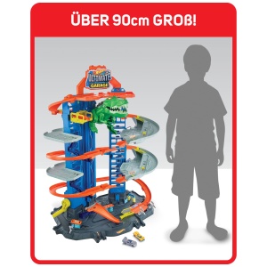 Garaj Hot Wheels cu T-Rex si 2 Masinute, Capacitate 100 Vehicule, Inaltime 90cm - Img 8
