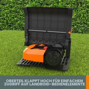 Garaj pentru robot de taiat iarba Worx WA0810, protectie UV, acces usor, gri - Img 3