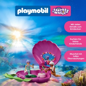 Geanta de mana PLAYMOBIL 72105 cu 2 sirene, accesorii cosmetice, pentru copii 4 - Img 4