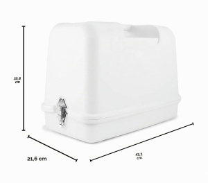 Geanta de transport SINGER pentru masini de cusut, alba, din plastic rezistent, 2.3 kg - Img 3