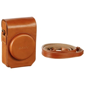 Geanta foto din piele Sony LCSRXGT, compatibila RX100, culoare maro