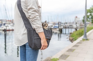 Geanta pentru animale TRIXIE BE Nordic Tasche Ingrid, neagra, 40x30x15 cm - Img 3