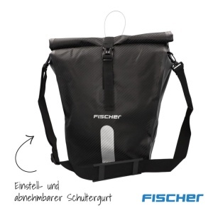 Geanta pentru bicicleta FISCHER PLUS Terra, 23 litri, impermeabila, neagra - Img 8