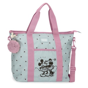 Geanta pentru laptop Joumma Bags Mickey Minnie Kisses, 45.5 cm, albastra - Img 1
